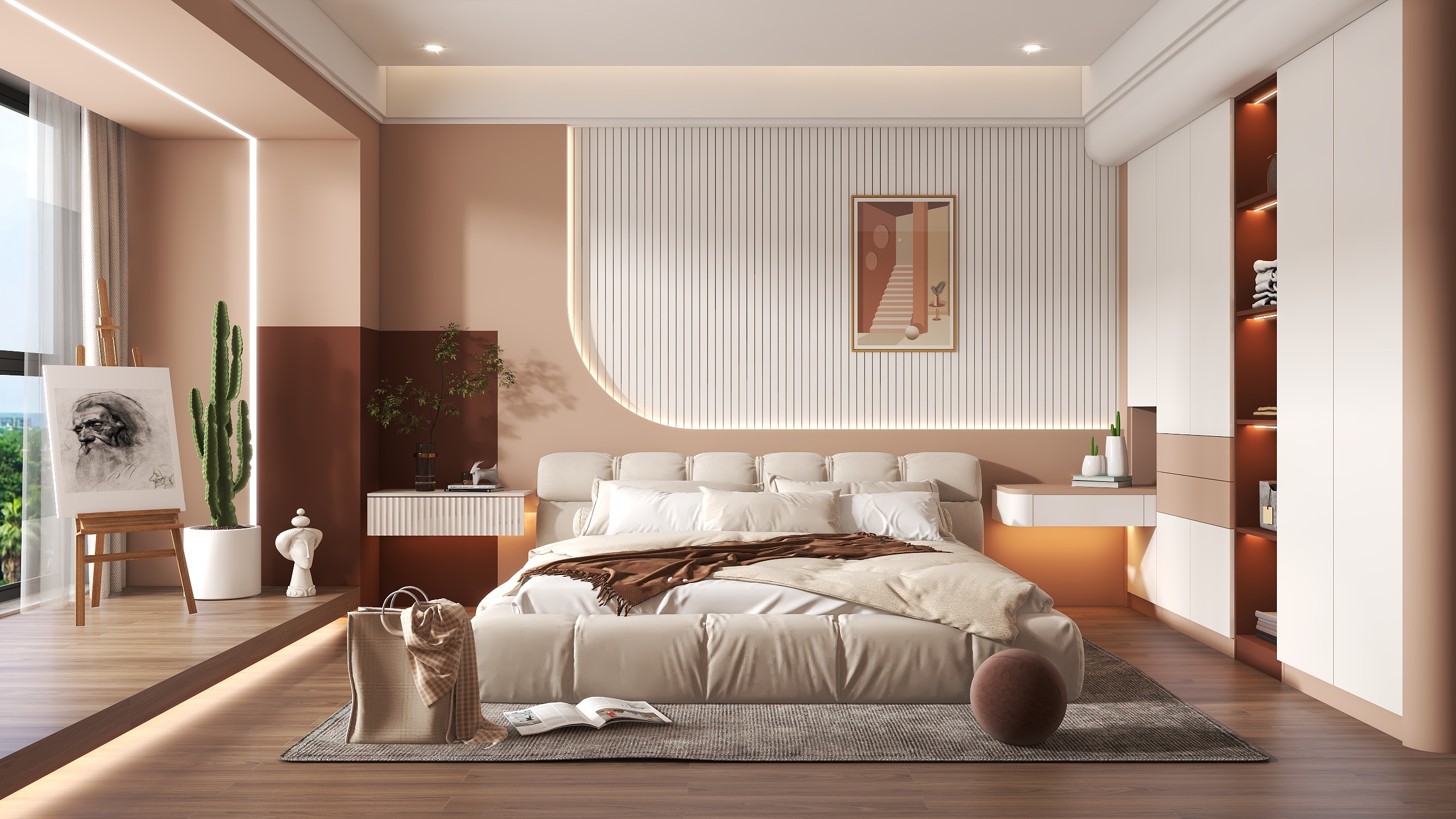 全案整装设计-王工-1.19主卧暖双色案例抖音-装修设计方案