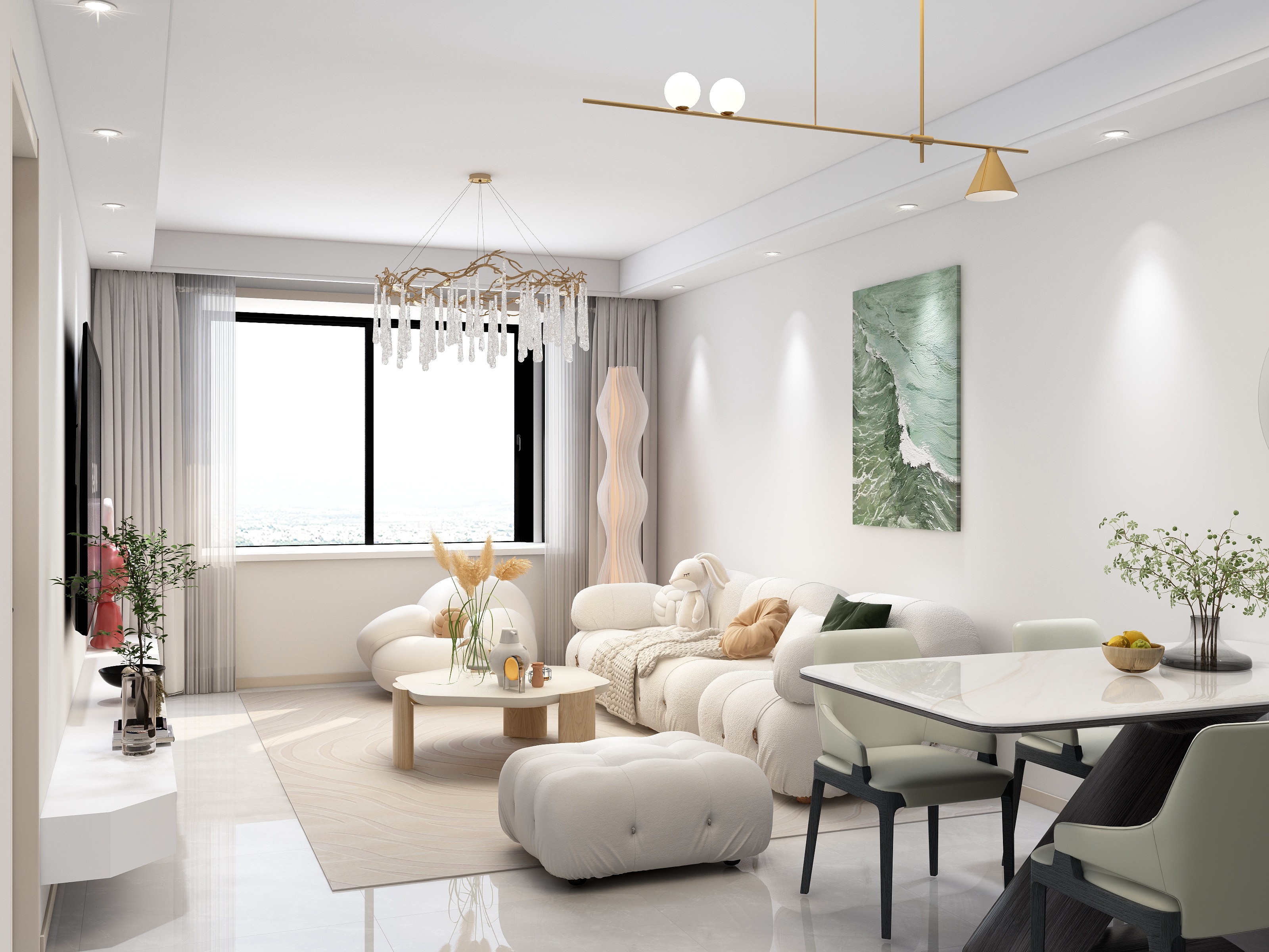 张笑念-盛世桃城-3区83㎡3室-装修设计方案