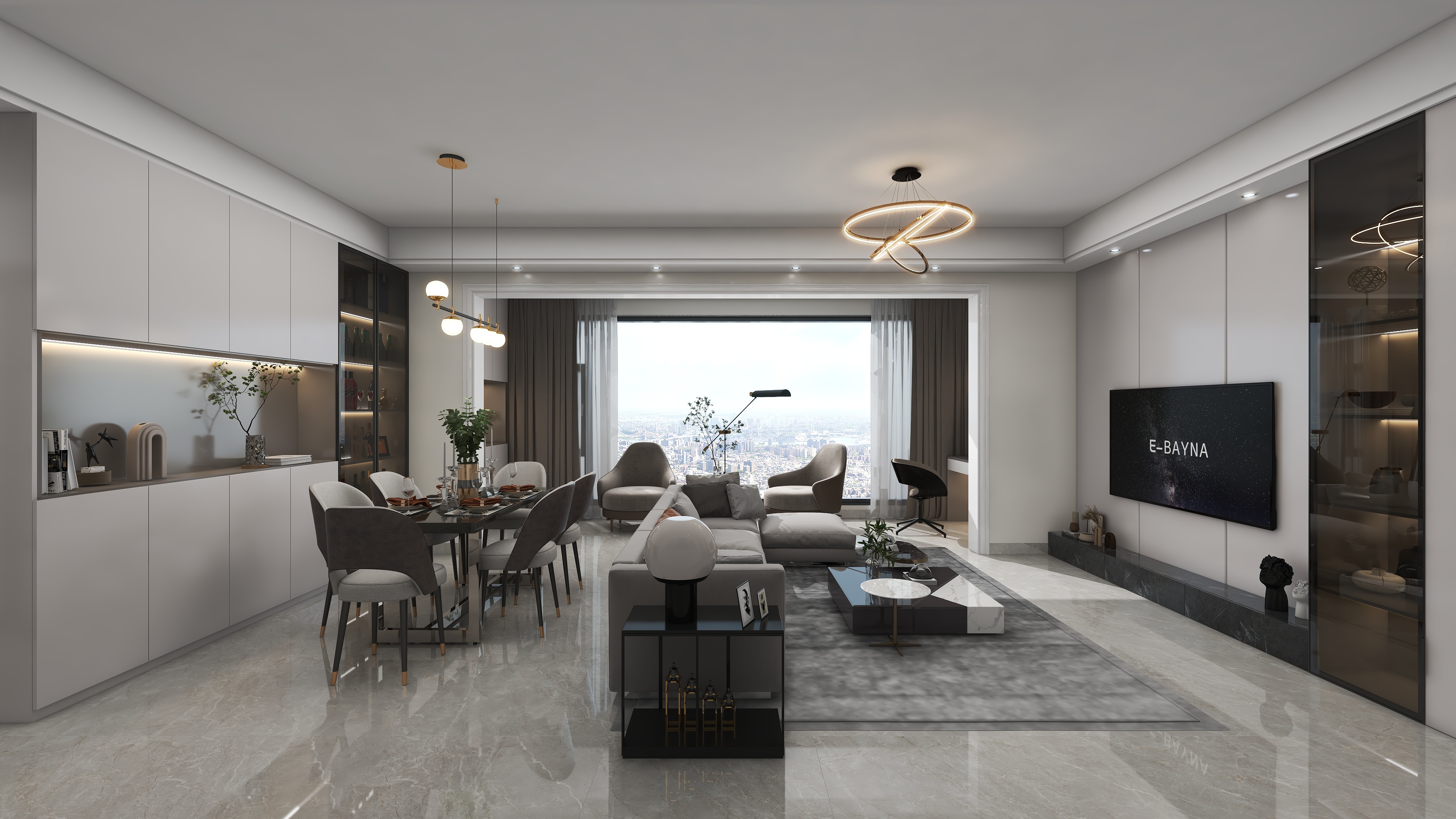 enyi设计工作室-天府明珠装修效果图