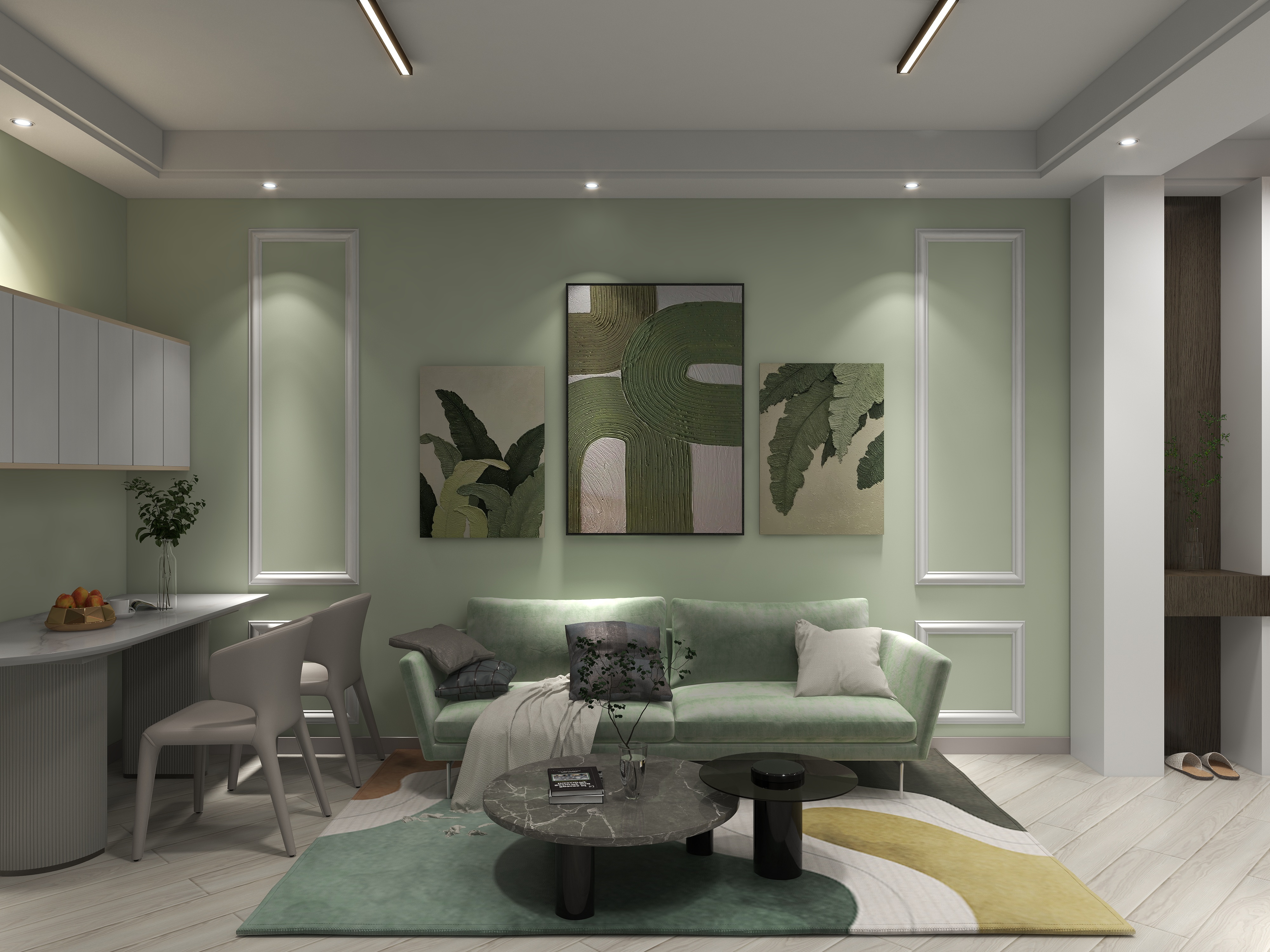 乐事xx-清新loft公寓装修效果图