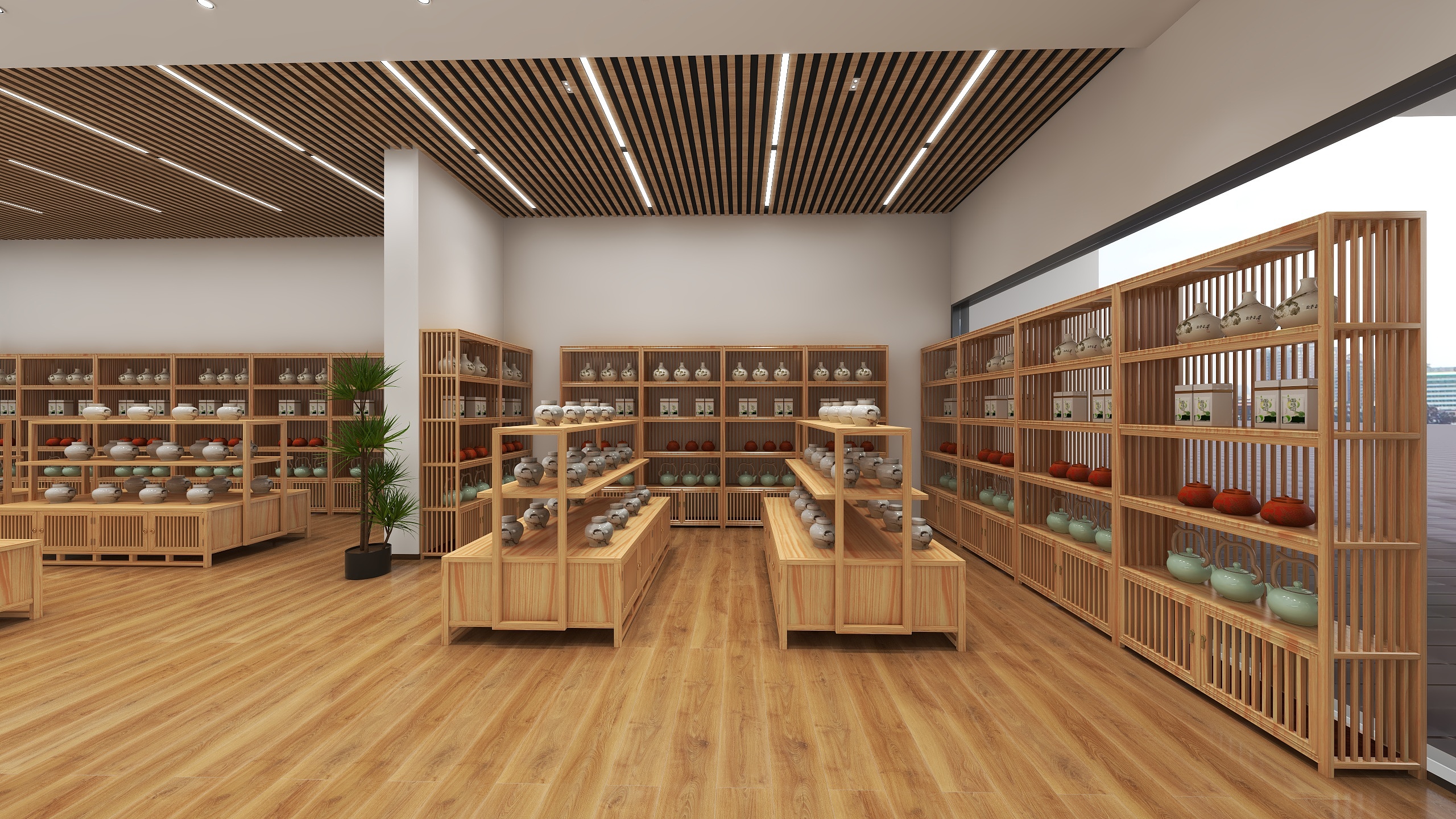 迪拜效果图设计-巴拿马 新中茶馆-装修设计方案