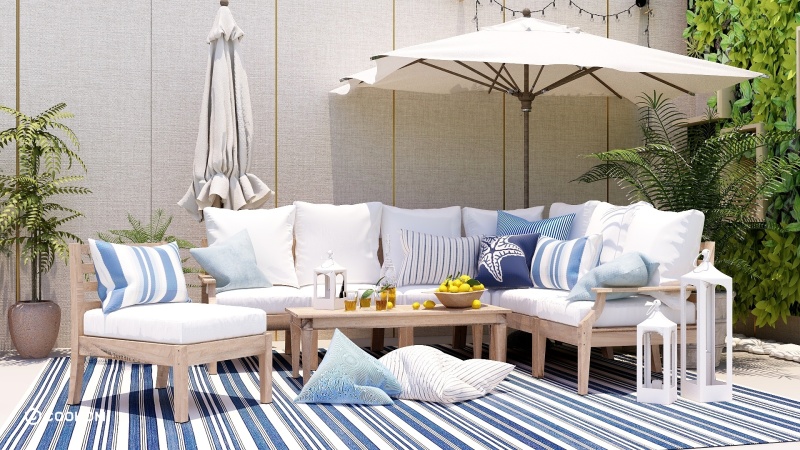 Modern Coastal Balcony Garden Design