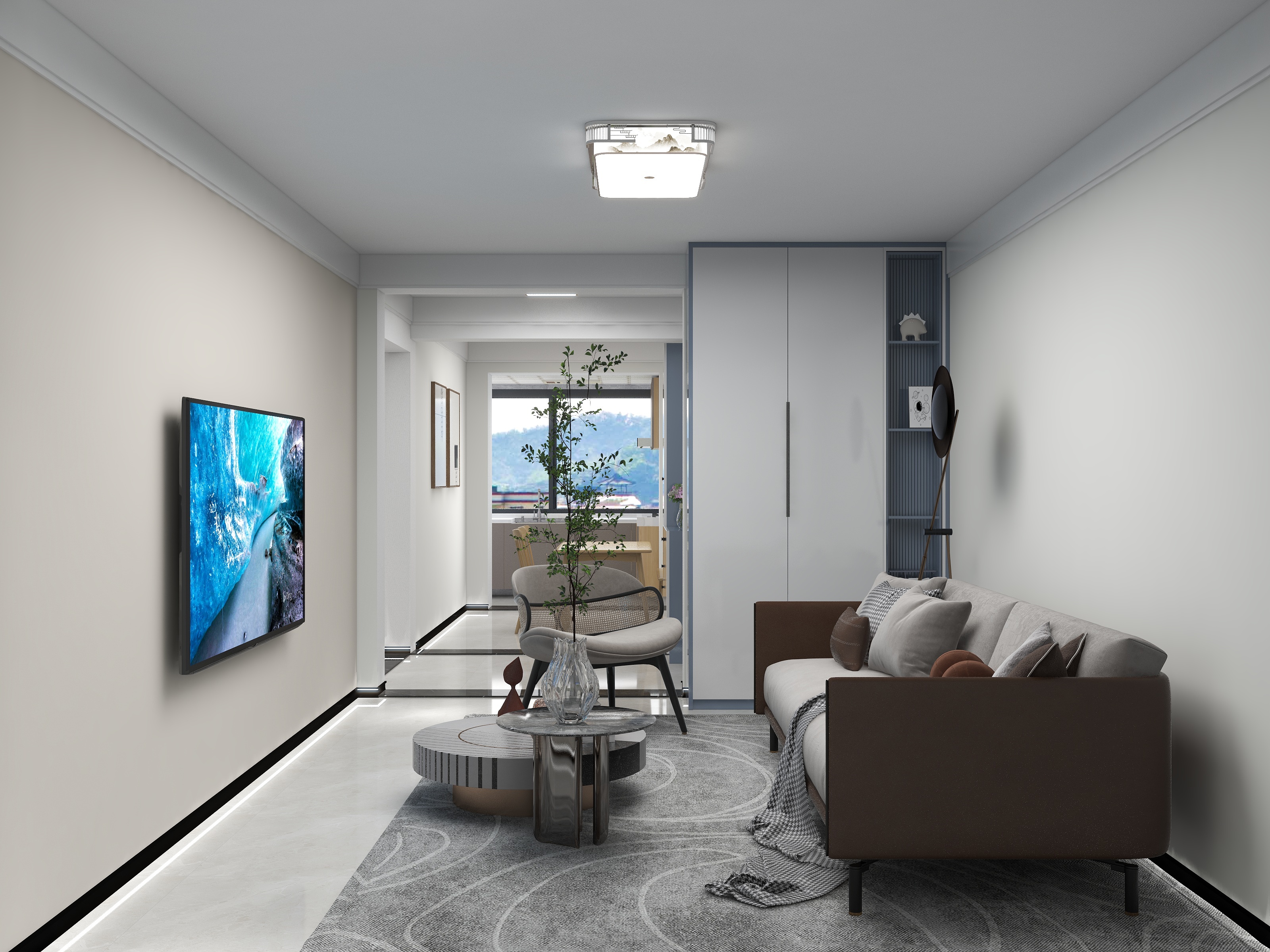 唐山设计师岳镇岭-德源里一层带小院-96㎡2室装修效果图