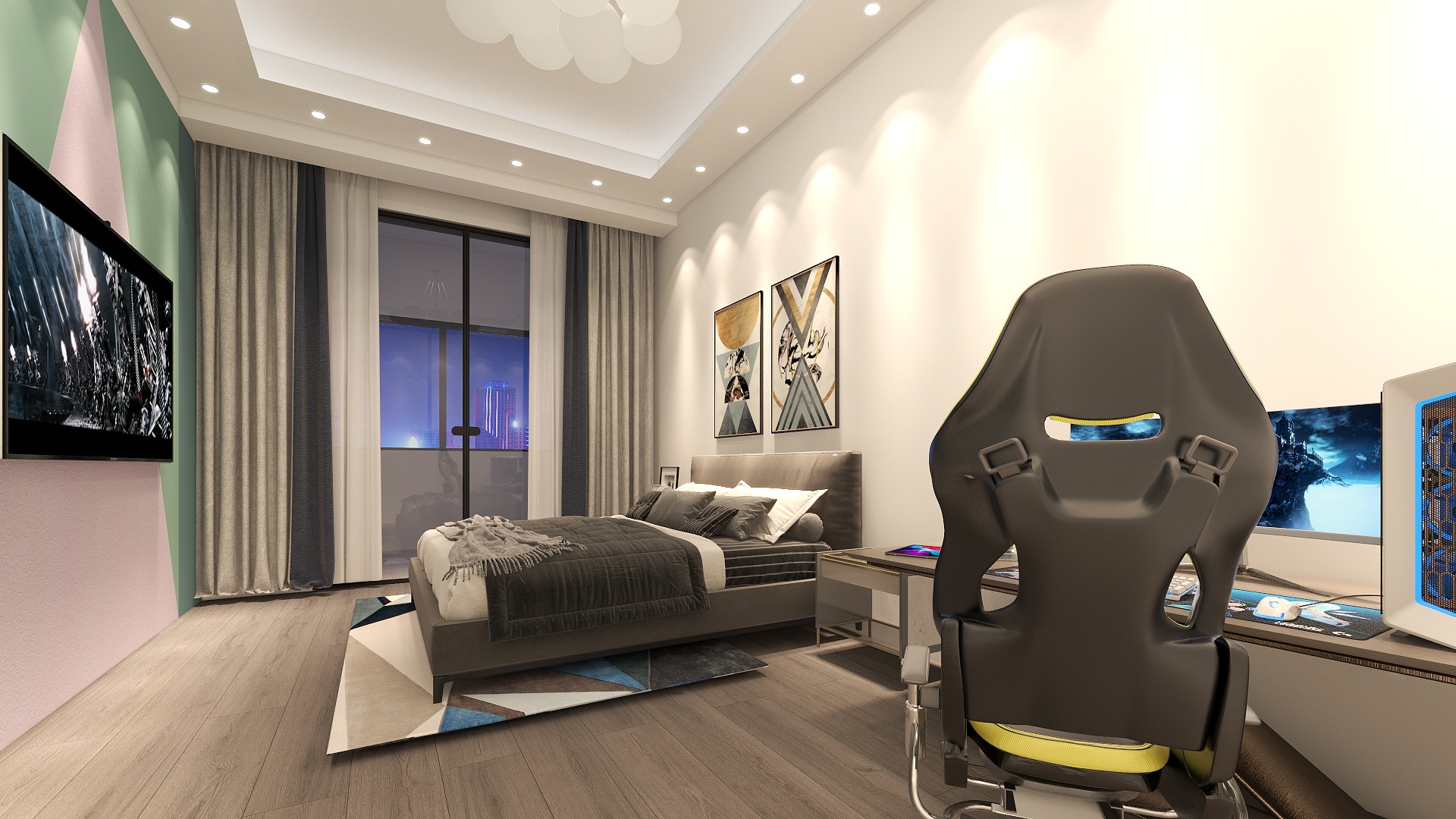 180****3196Iufw-卧室背景墙1-几何图形-户型-装修设计方案