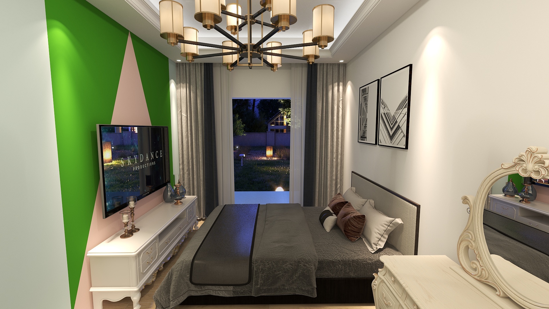 菜虚坤-卧室背景墙1-几何图形-户型-装修设计方案