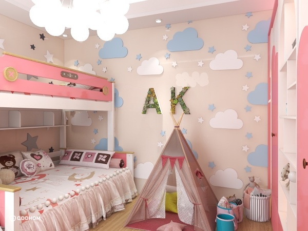 Nidhi Plaha的装修设计方案The Pink Dream(Girls bedroom)