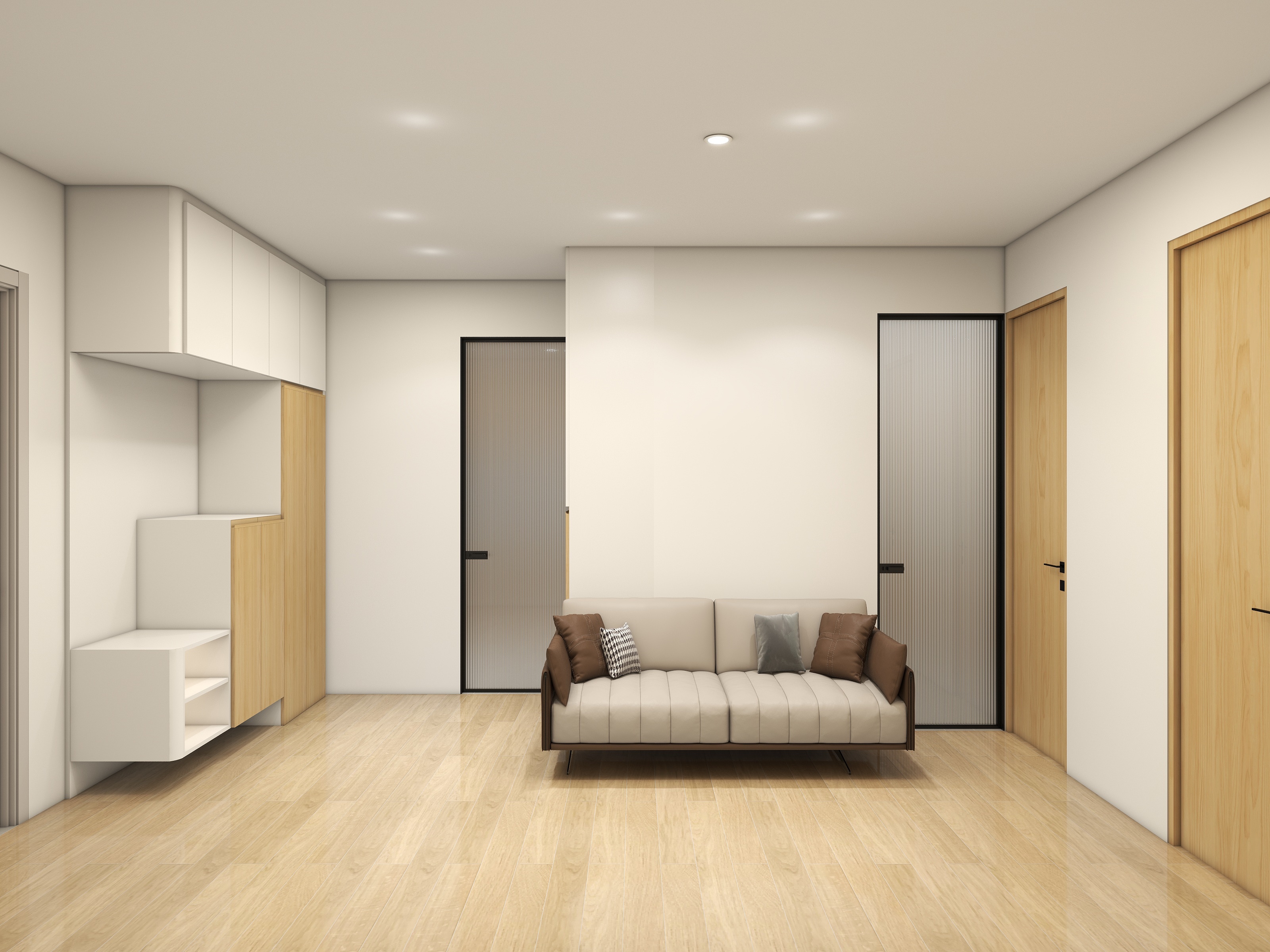 李青越-33方原木风格一居室装修效果图