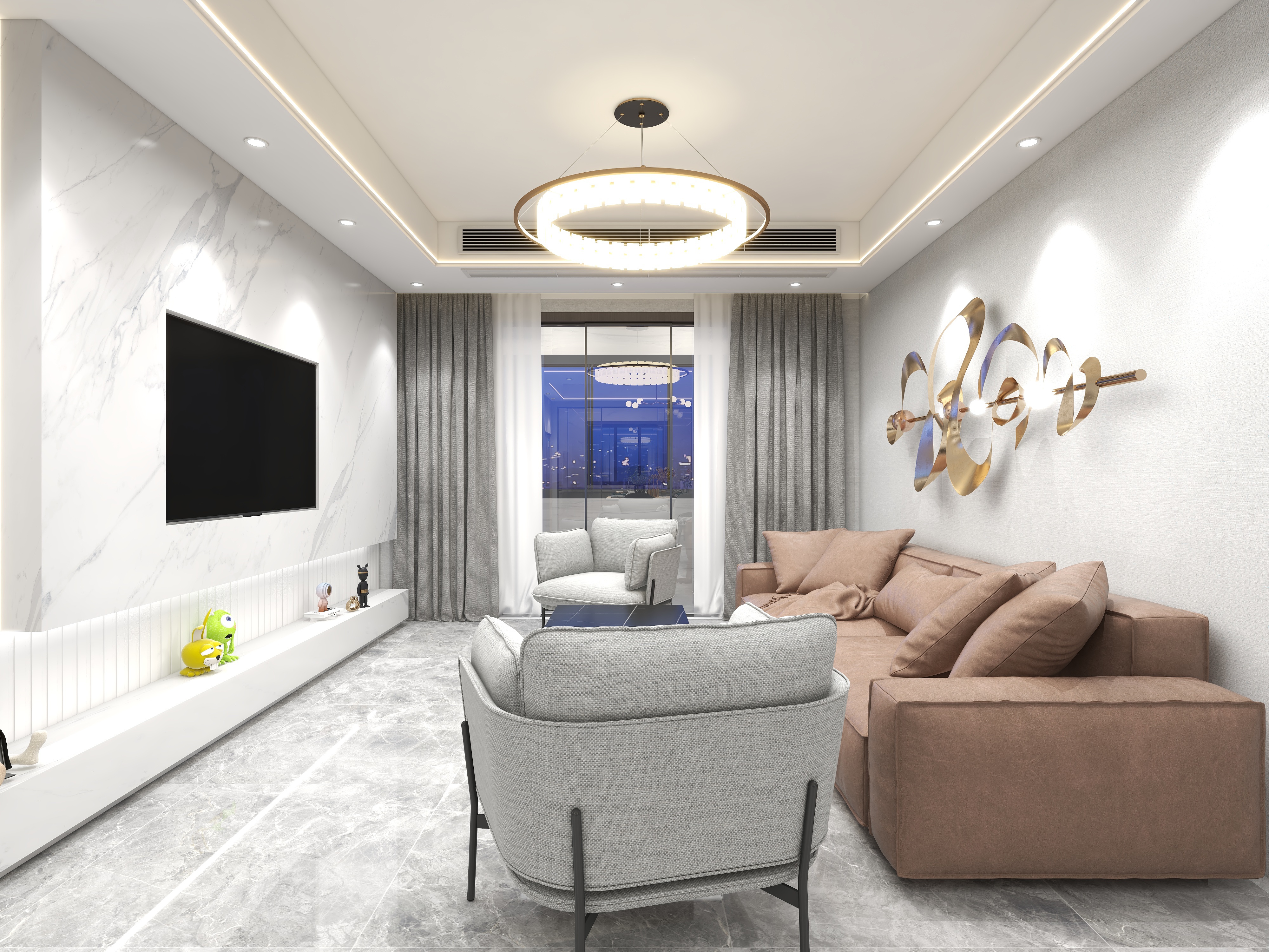 鄭國勝-现代简约106㎡3室【马瑞】装修效果图