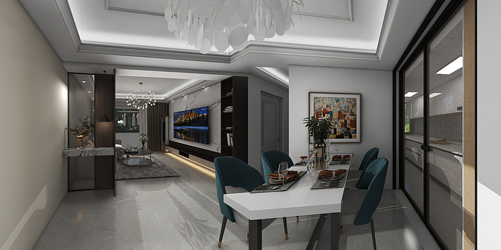 西安全屋定制中心-华润万象两室两厅-装修设计方案