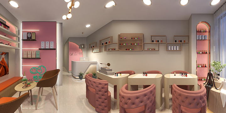 嘉雯装饰-美甲美容店-装修设计方案