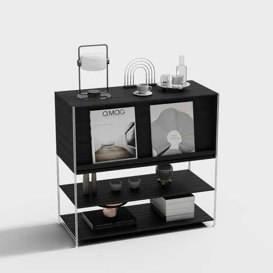 Modern Black Decorative Cabinet