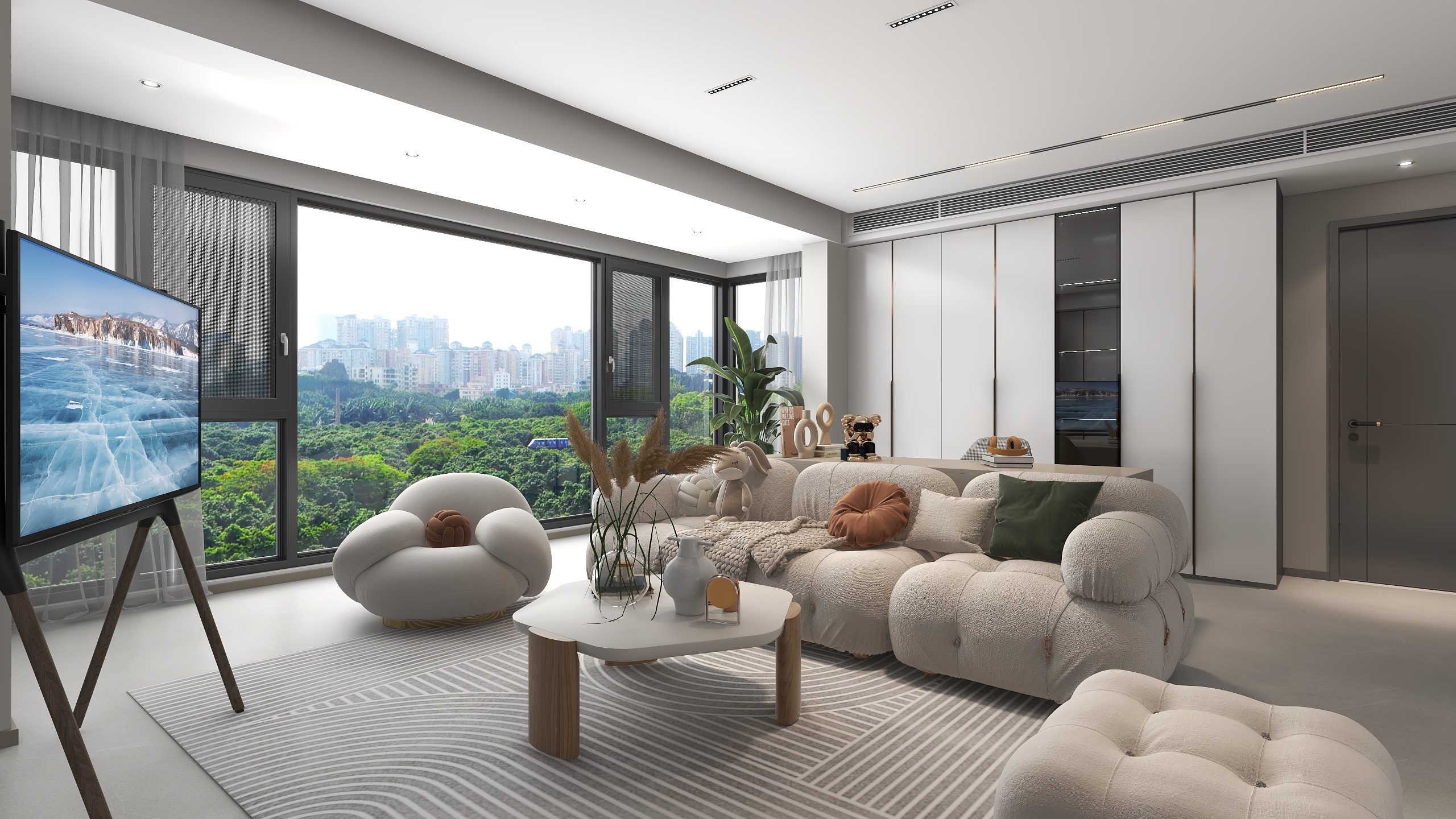 欧宝全案整装-116平三室横厅现代风格装修效果图