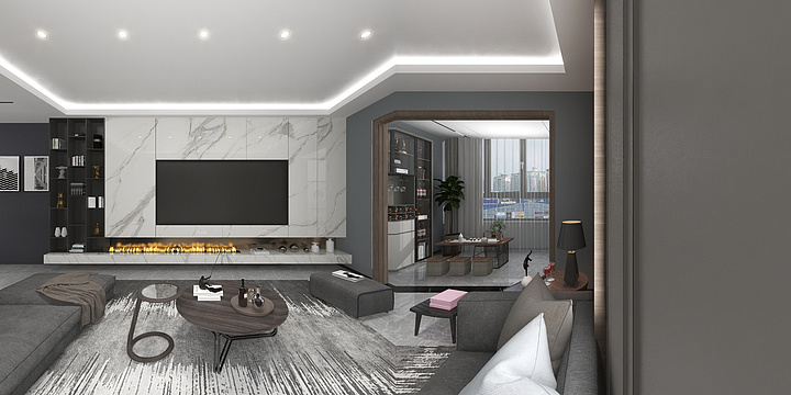 设计师陈婕芸-宏泰小区23楼改客厅吊顶-装修设计方案