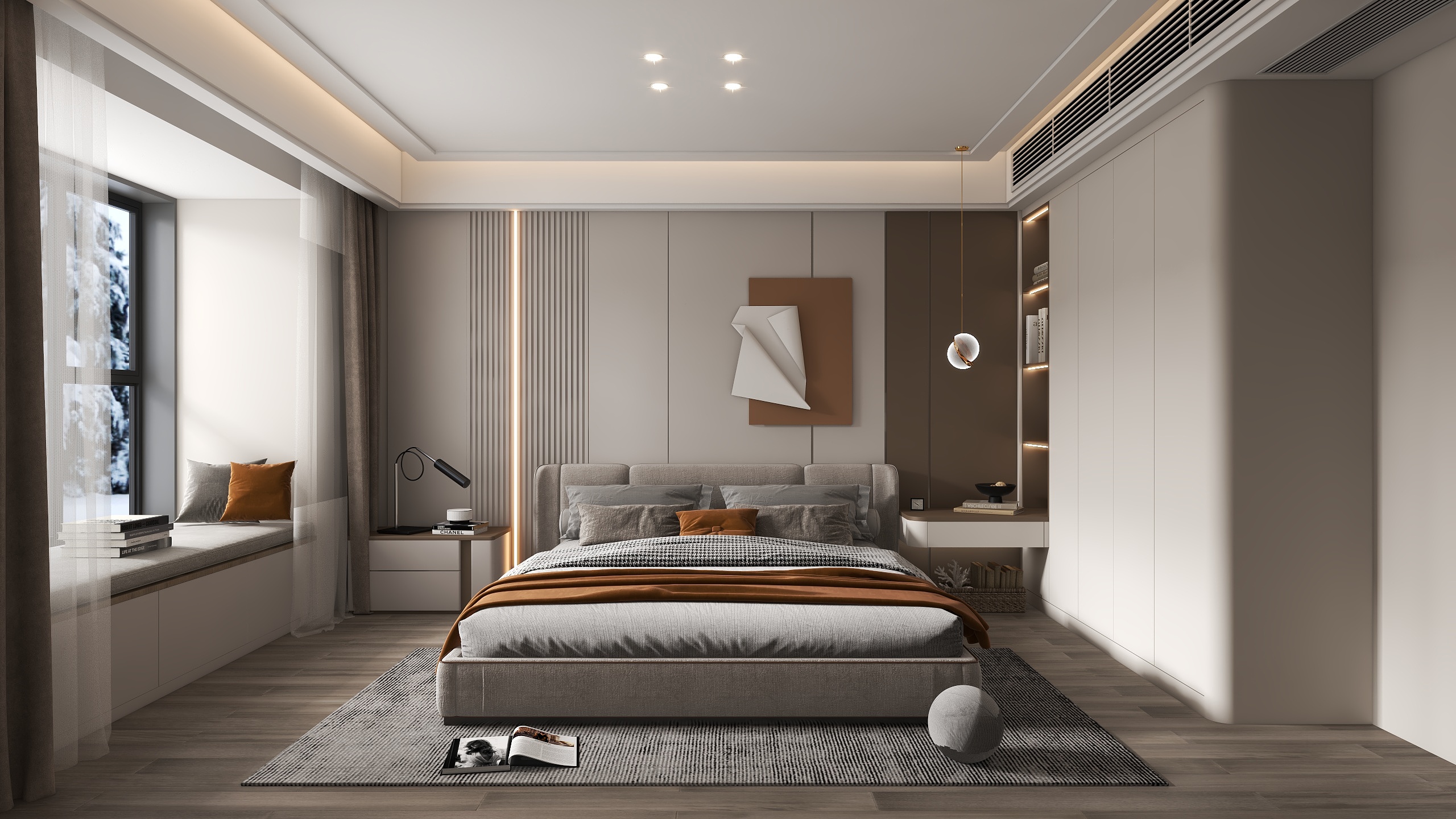 繁星*-卧室效果图渲染-装修设计方案