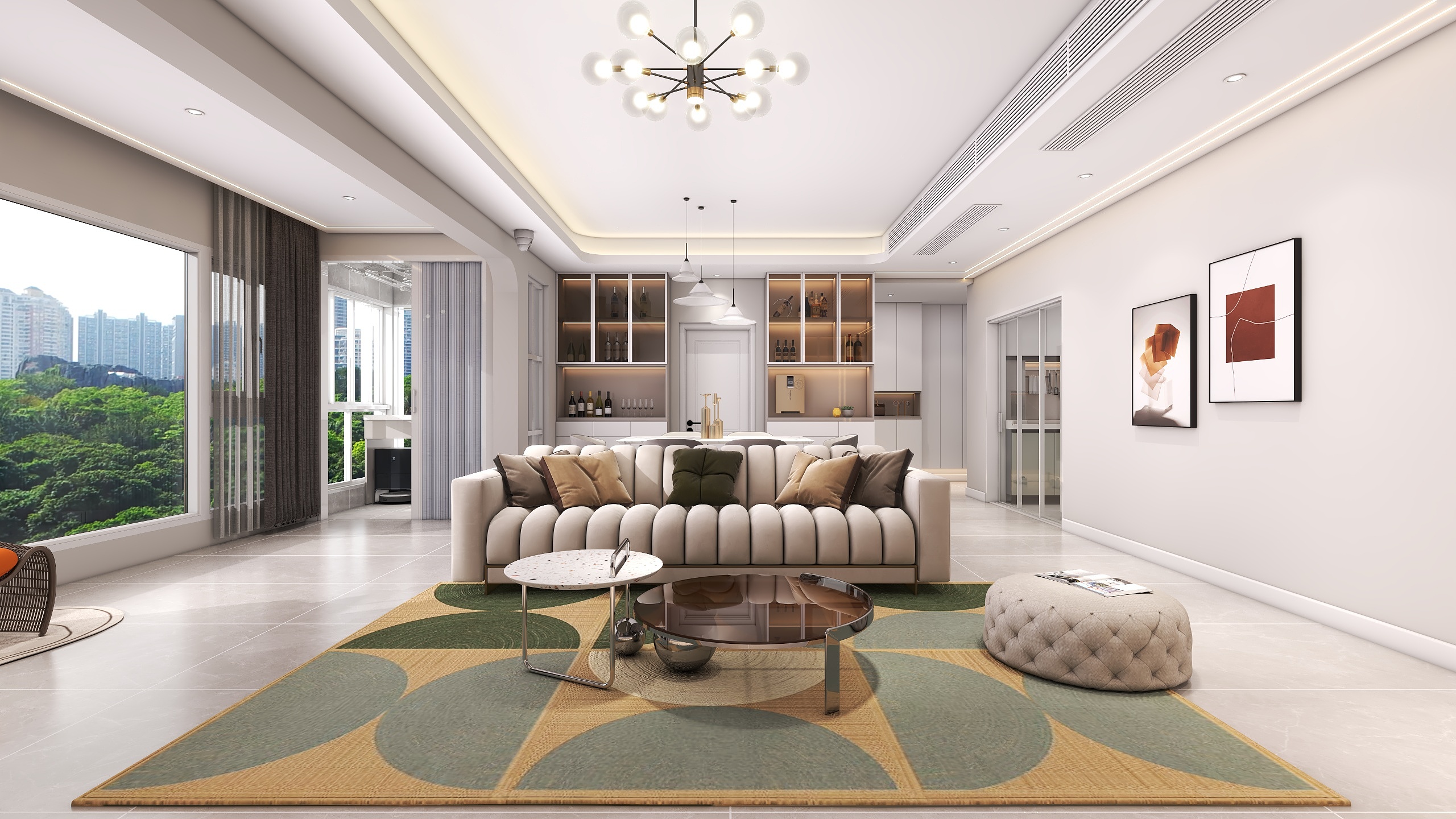 成爽-重庆招商雍璟城-璟轩（145平方现代简约四居室）装修效果图