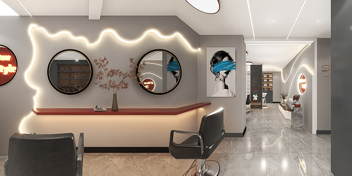 执手问华年-理发店效果图1-副本-副本-装修设计方案