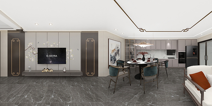 湖北品图-200平新中式风格-装修设计方案