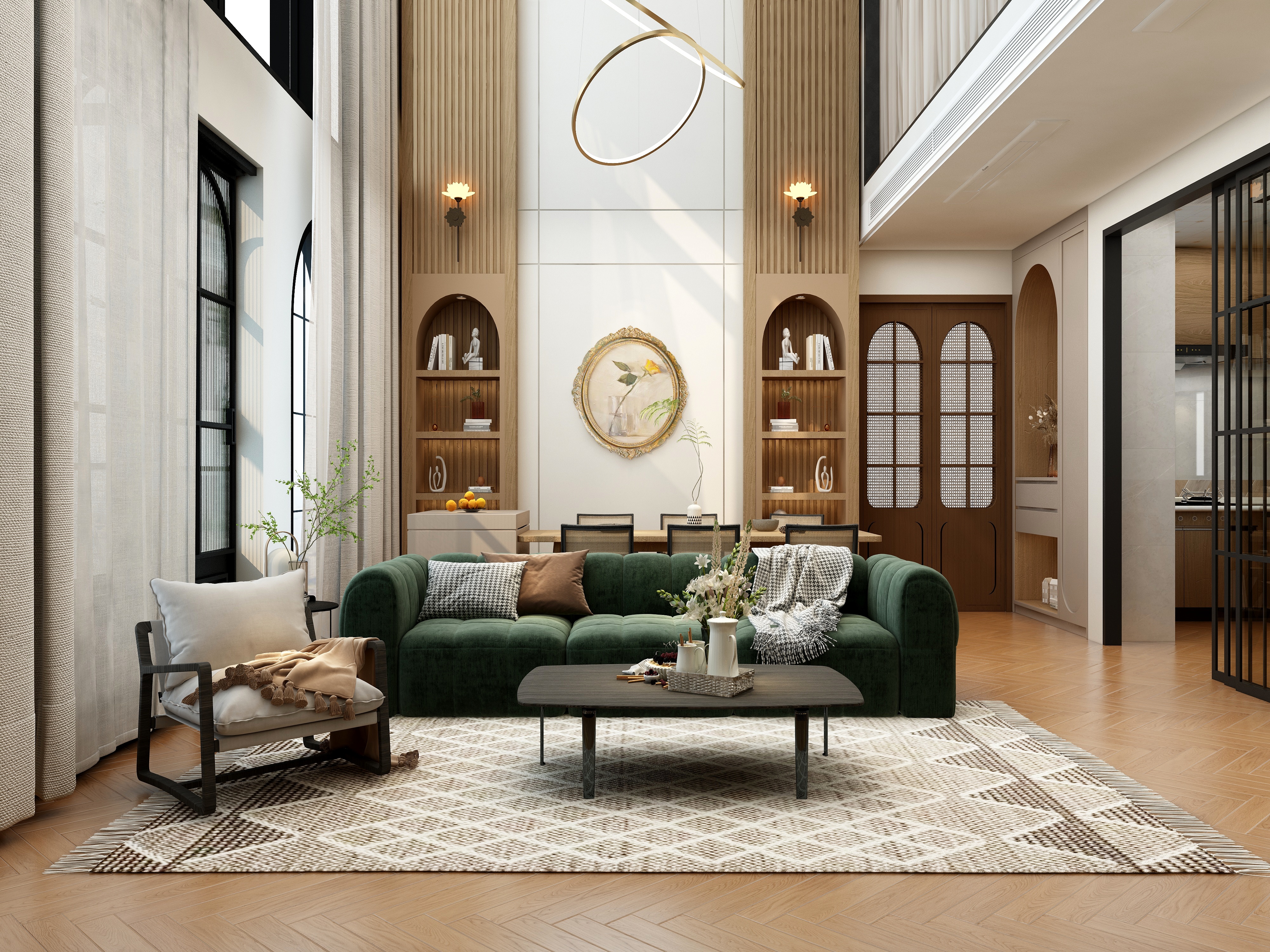 大金空调官方-馥郁传香|150㎡文艺复古别墅设计装修效果图