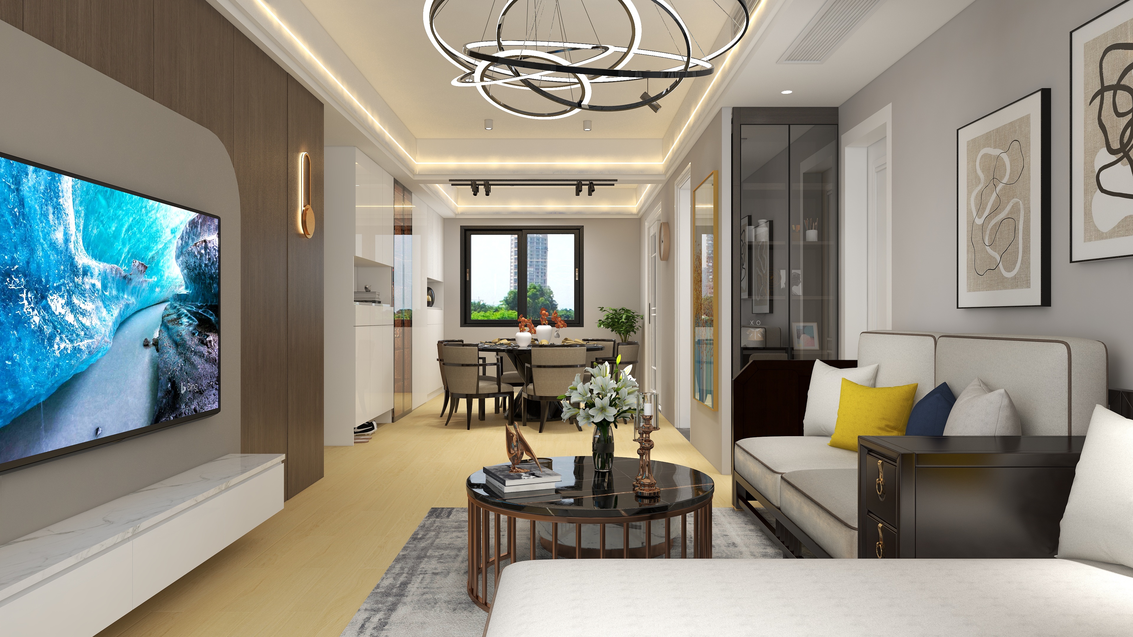 A布-现代风格两居室装修效果图