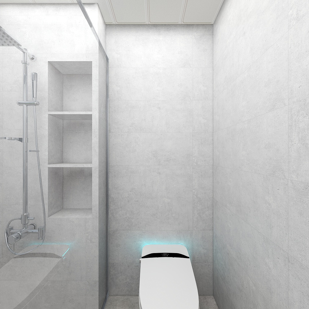 壹诺设计工作室-112㎡4室-现代简约 一层卫生间装修效果图第3张