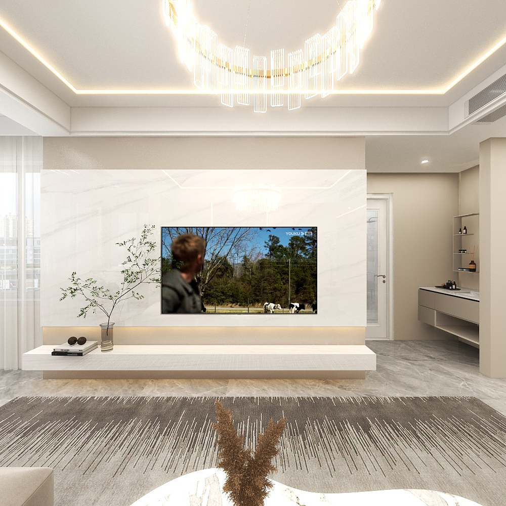 壹诺设计工作室-112㎡4室-现代简约 一层客餐厅装修效果图第4张