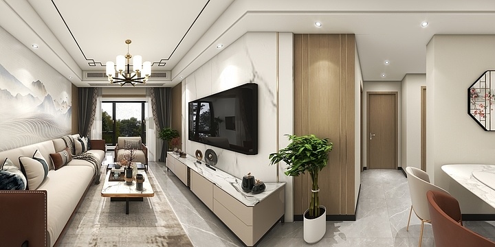 全景VR效果-新中式-装修设计方案