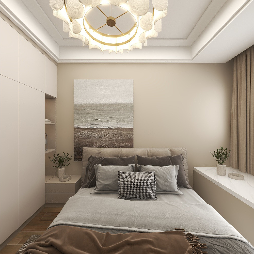 壹诺设计工作室-112㎡4室-现代简约 一层老人房装修效果图第3张