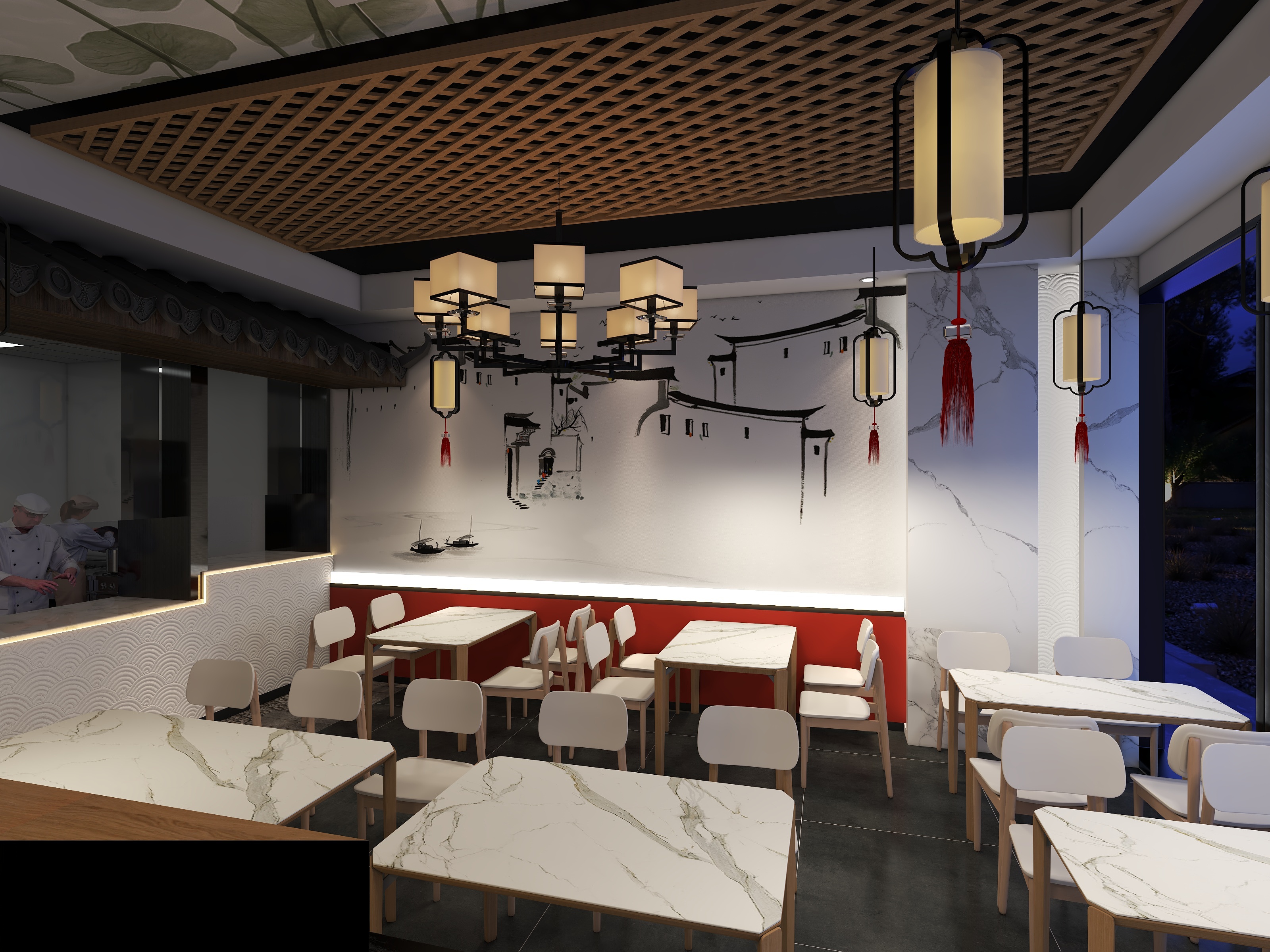 天之艺装饰-面条店-装修设计方案