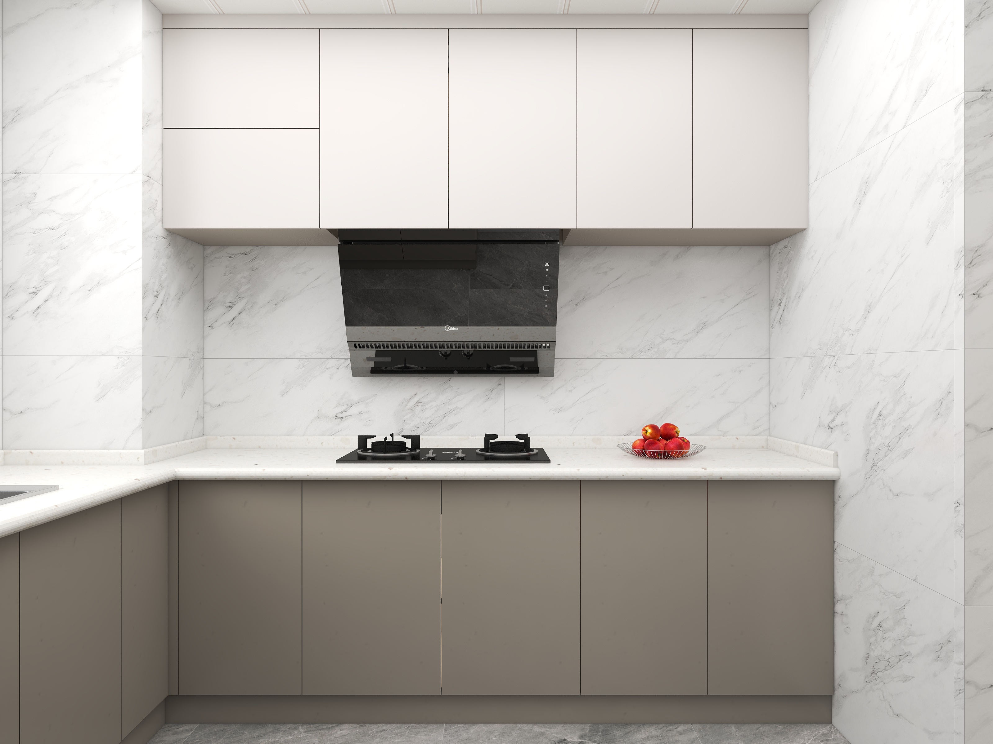 壹诺设计工作室-112㎡4室-现代简约 一层厨房装修效果图第1张