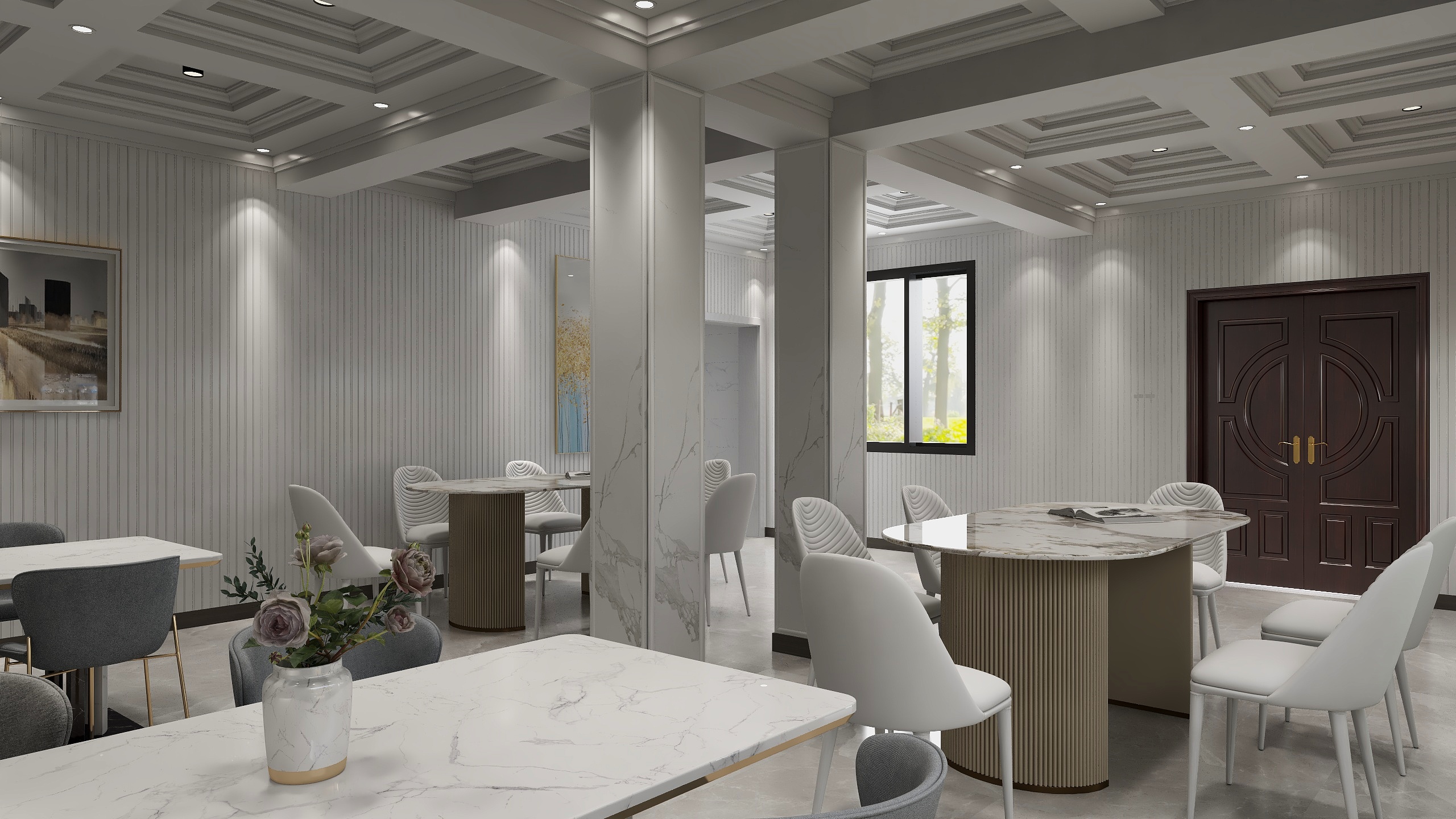 全国联盟专业设计师吴海亮-燕山路宾馆75㎡简欧餐厅-装修设计方案