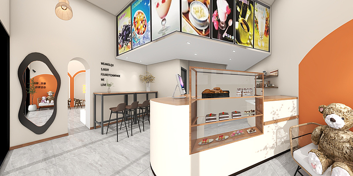 高琴GQ-甜品店效果图-装修设计方案