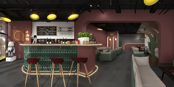 艺度空间设计--60平方小酒馆儿-装修设计方案