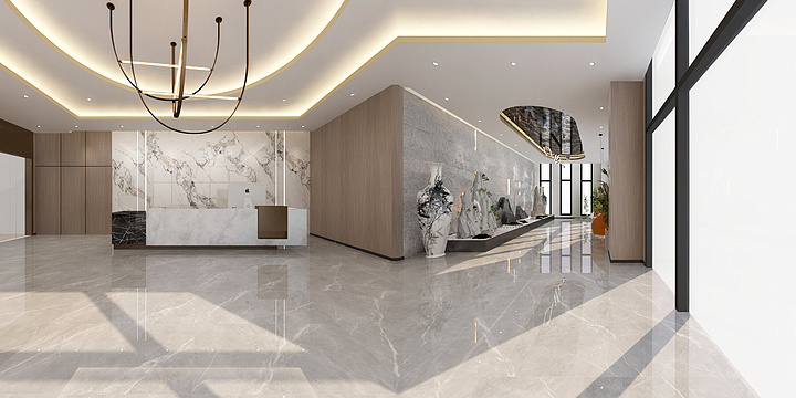 禹點--前台大厅-装修设计方案