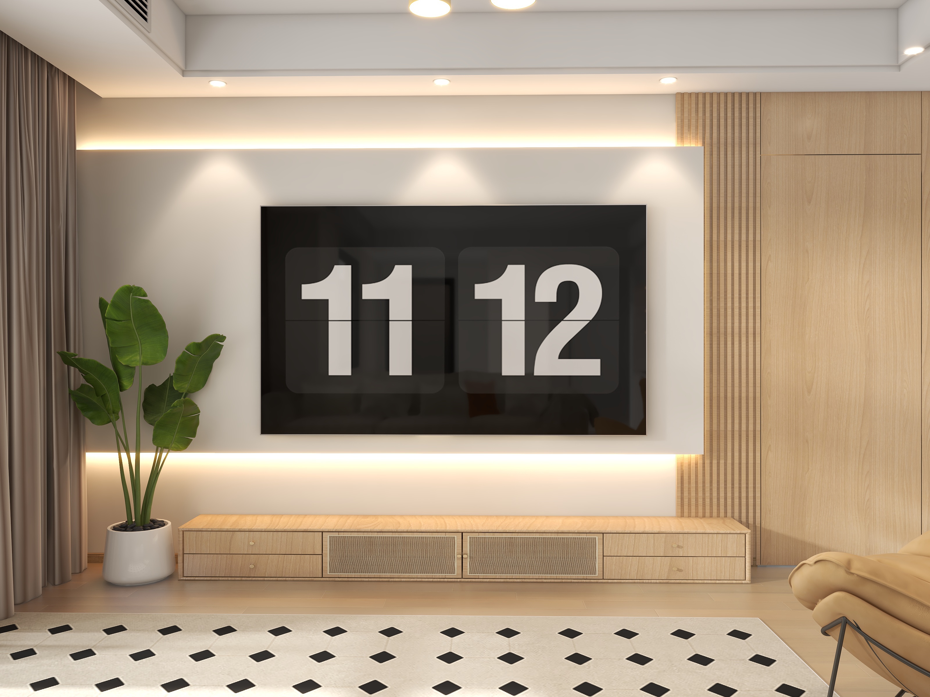 设计师1朱工-98㎡2室装修效果图