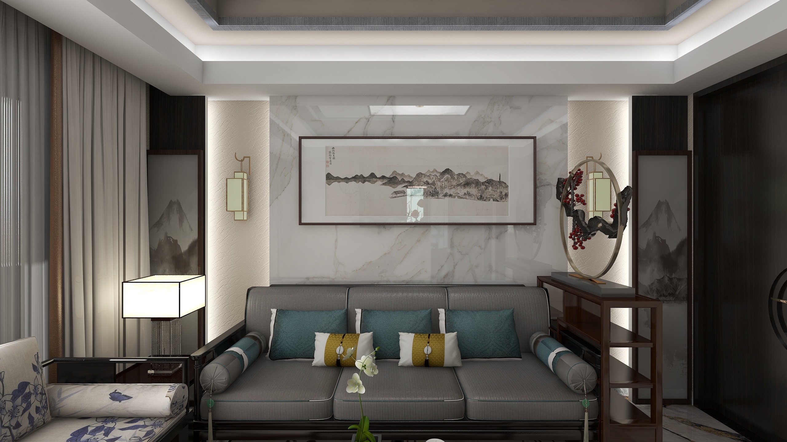 DreaminWong-83平4房，中式风格，旧改，小户型-装修设计方案