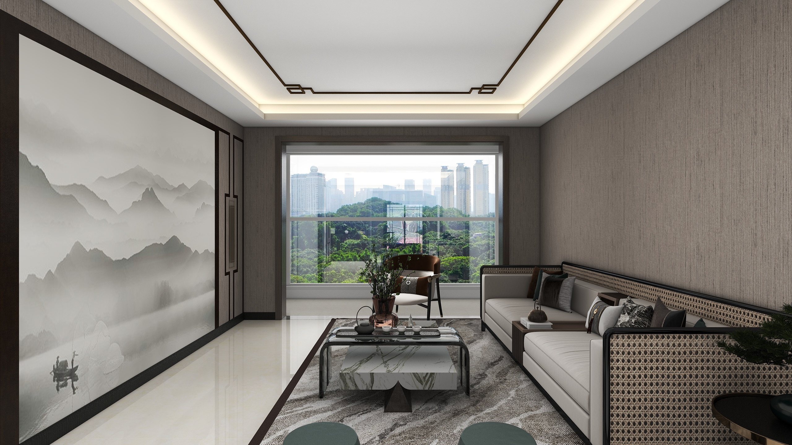 尚宇建筑装饰工程有限公司-128㎡4室装修效果图