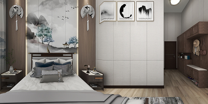 日记灬-和枫环境设计新中式主卧-装修设计方案