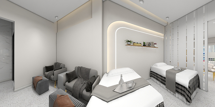 CAD效果图制作-美甲店-装修设计方案