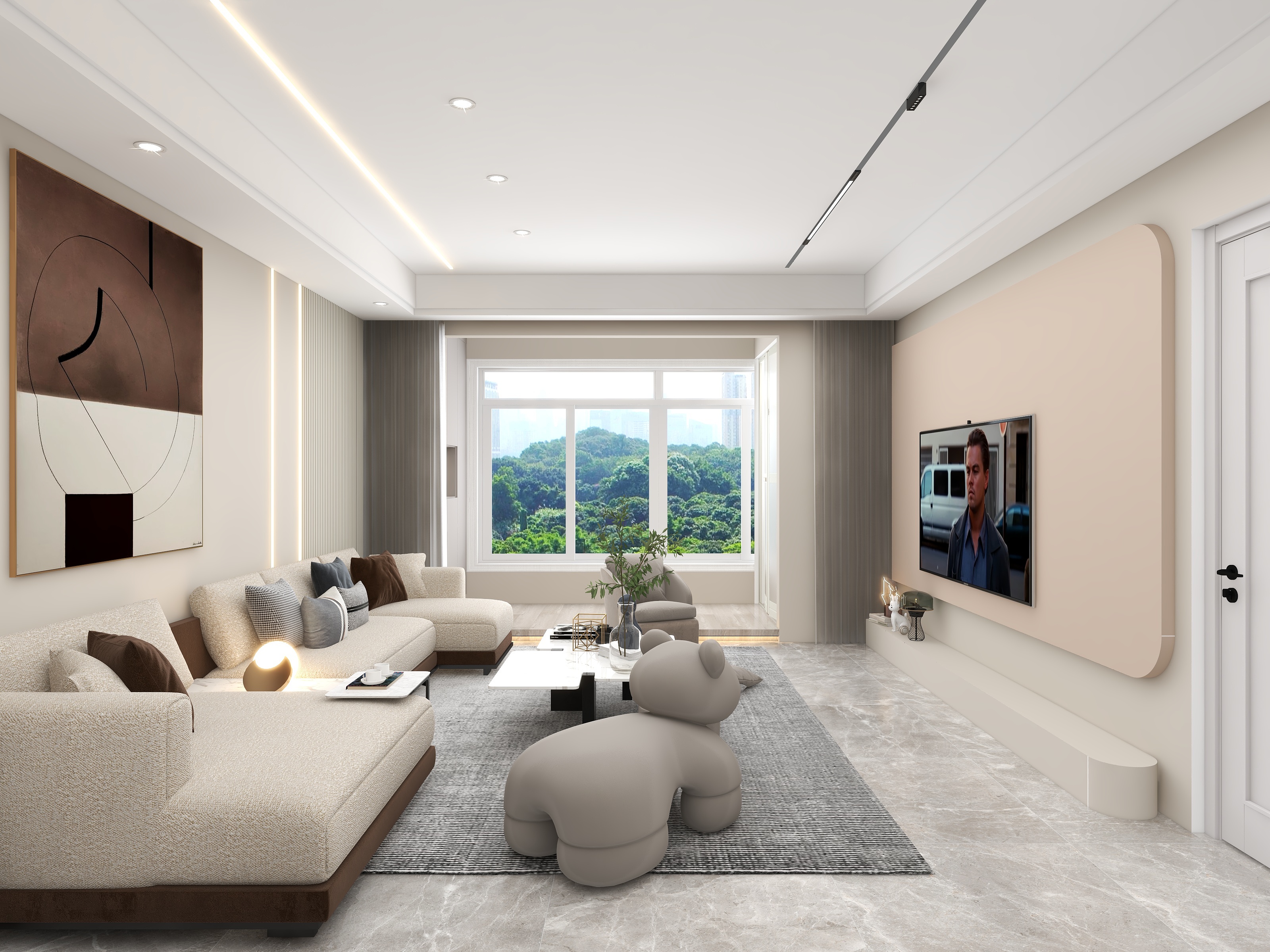 壹诺设计工作室-127㎡3室装修效果图