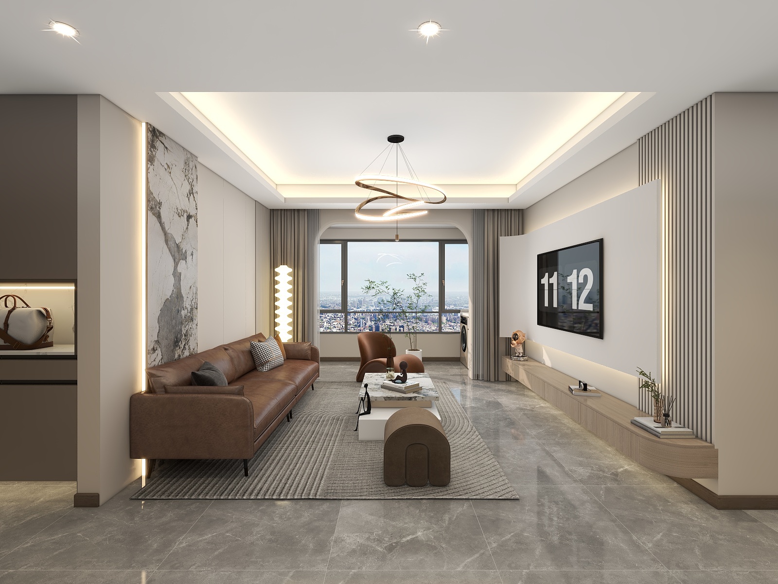 吴爽-现代轻奢风格三室设计装修效果图