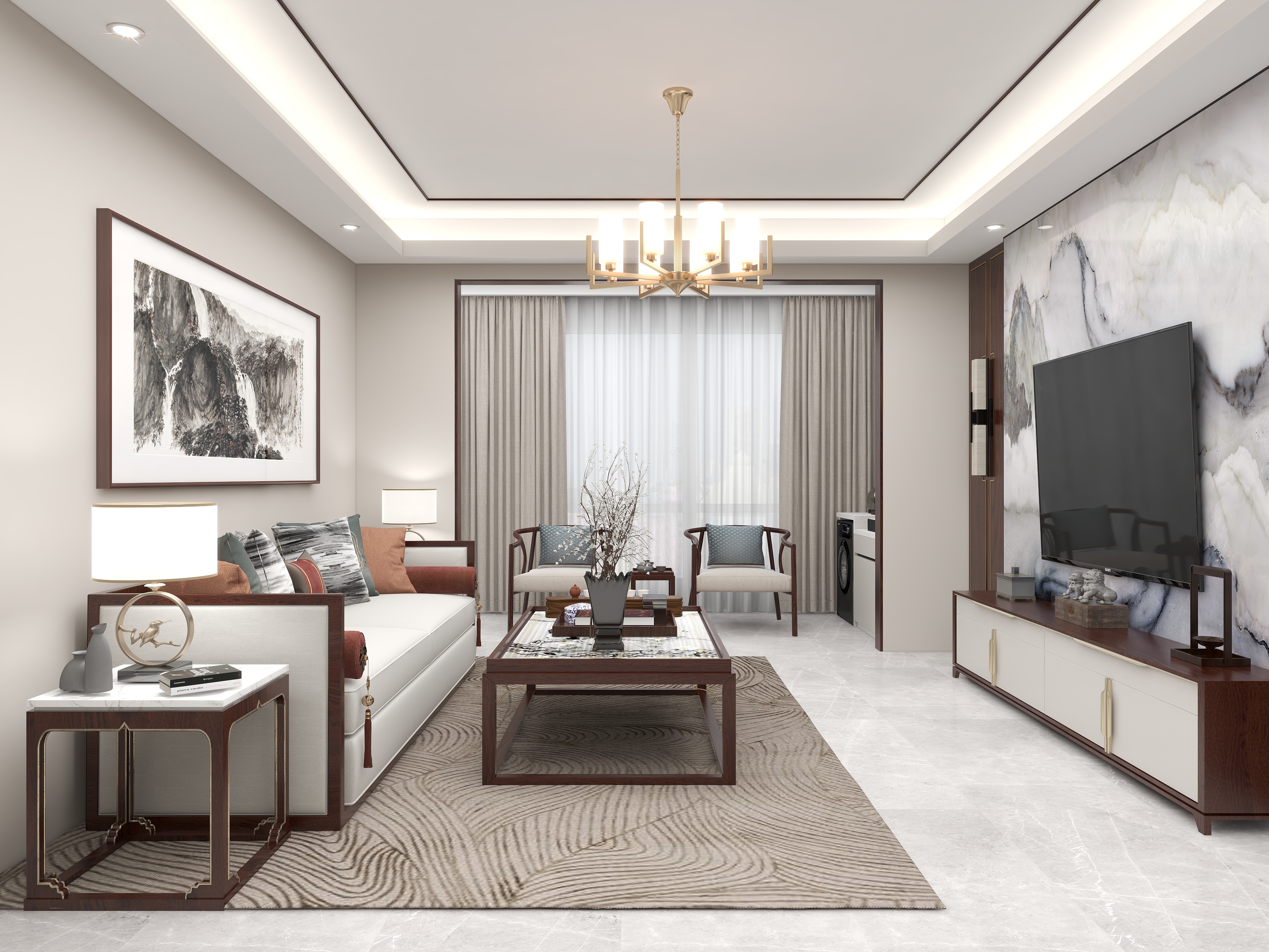 壹诺设计工作室-127㎡4室装修效果图