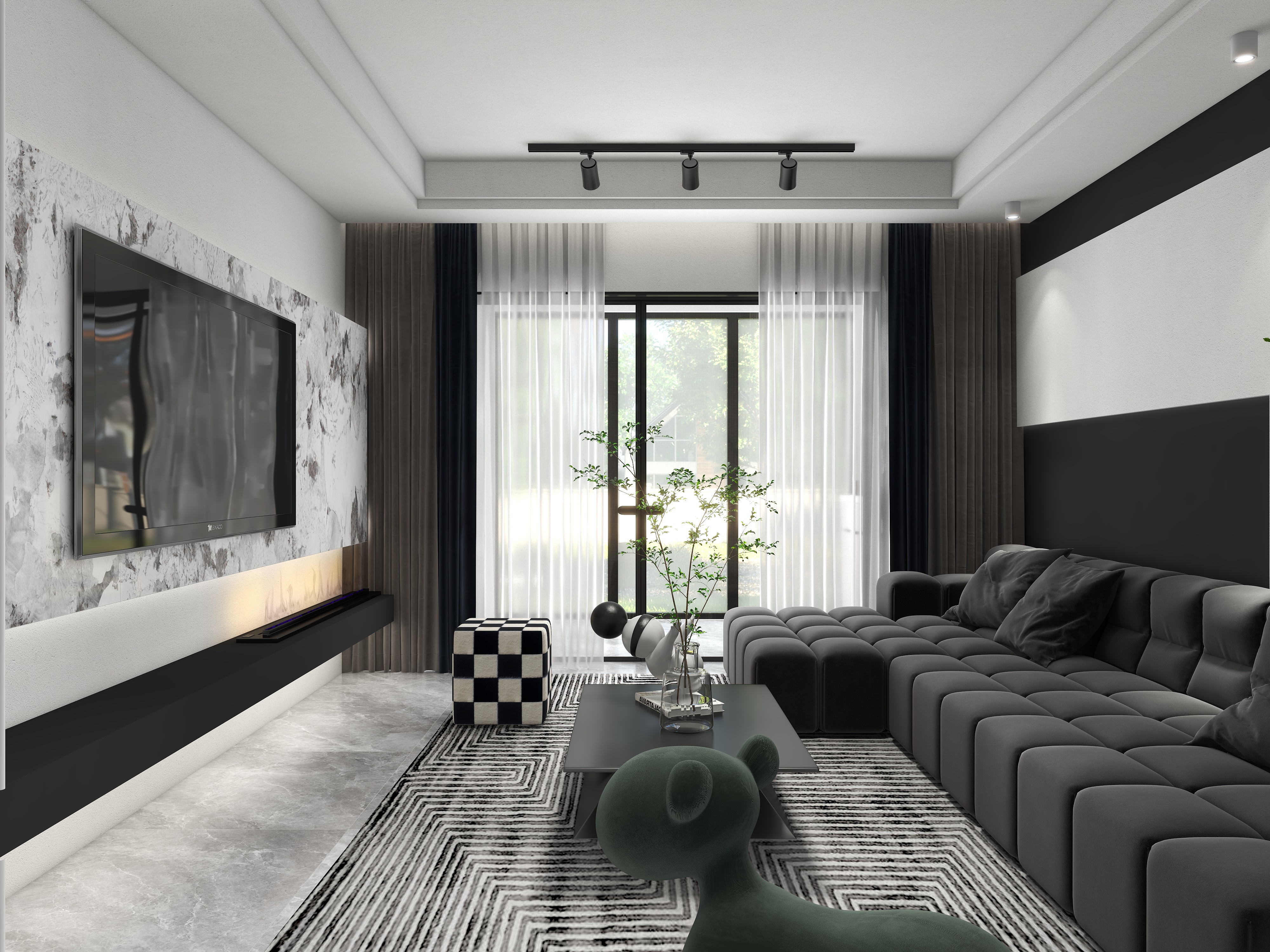 佛山蓝桥定制-地铁绿城杨柳郡153㎡1室装修效果图