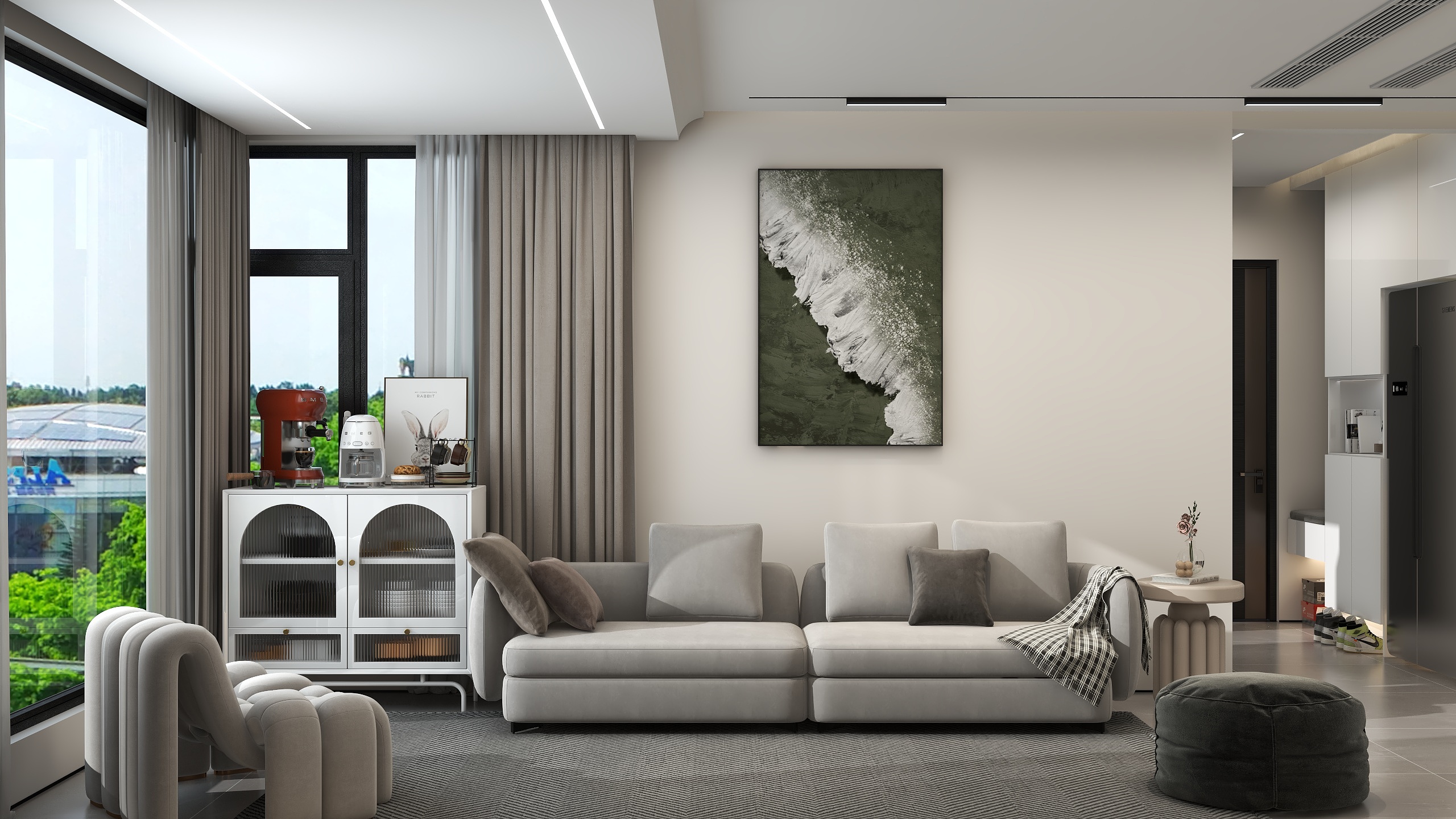 塑梧设计-【无界】-86平现代风全屋设计-装修设计方案