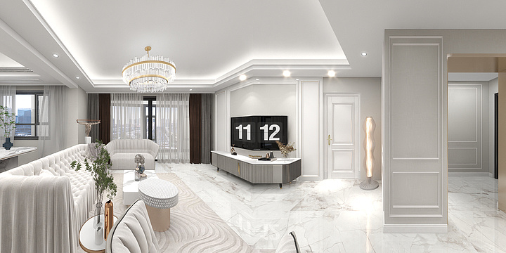 圆融木屿空间设计-福星外滩中心（法式奶油风）-装修设计方案