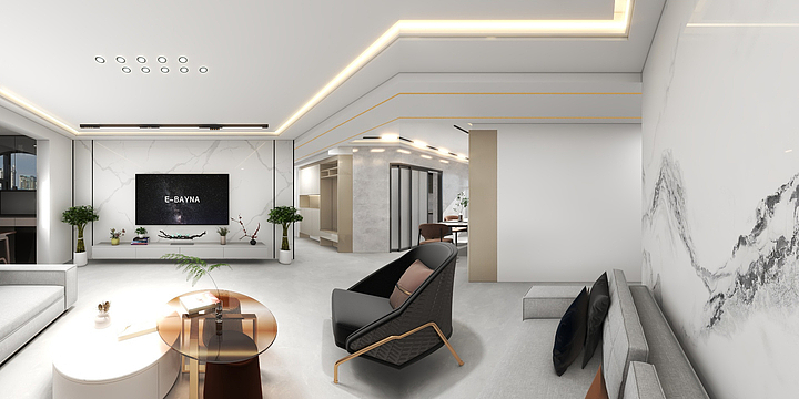 都盛岩板设计-润璟金座-装修设计方案