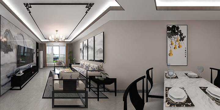 壹美装饰DR-锦绣城33号楼东户01-新中式-装修设计方案