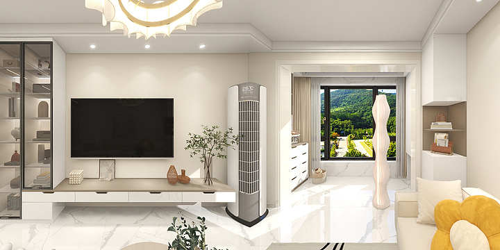 DC莫凡-空港学府奶油风三居室-装修设计方案