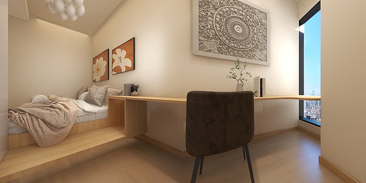 庞晓峰-海畔湾80奶油风-装修设计方案