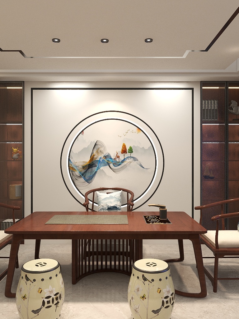 高级室内设计师梁工-茶室L-装修设计方案