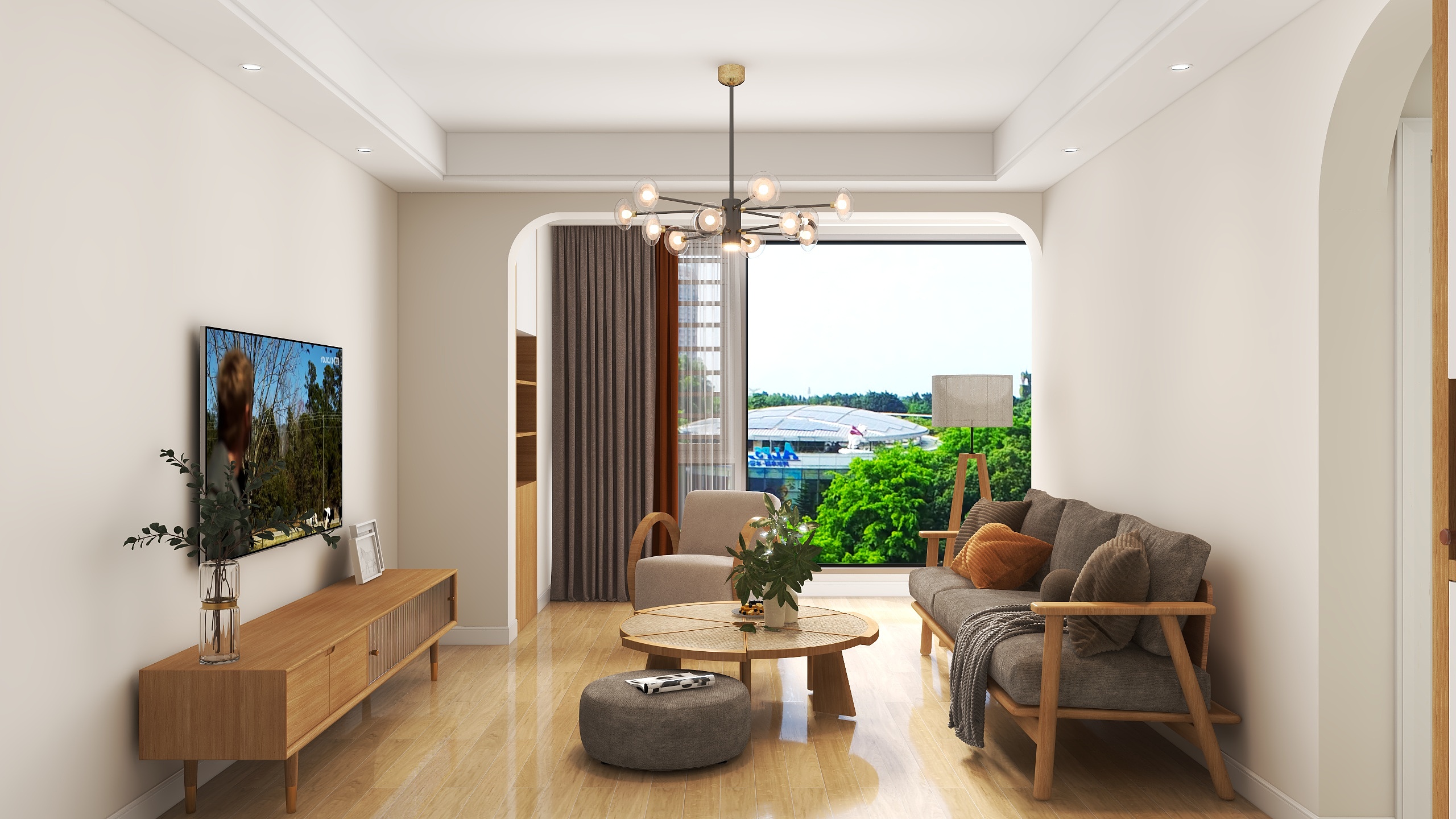 栖恒设计-『奶油原木风』100m²三居室-装修设计方案